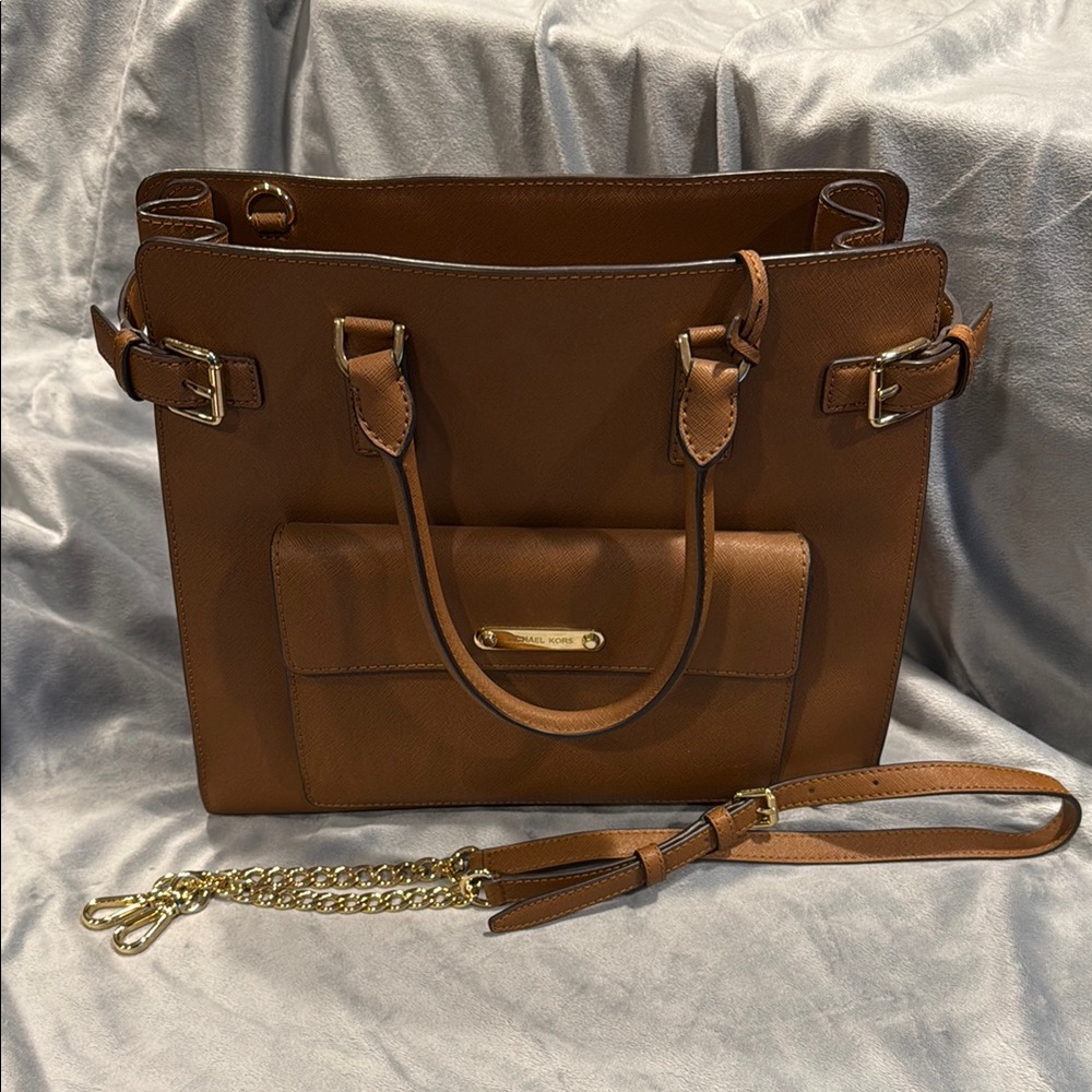 Michael Kors Brown Leather Tote Bag